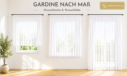 Store gardine uni weiß voile - gardine,